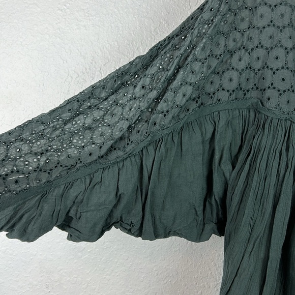 Free People embroidered button dolman sleeve boho top Small - Picture 5 of 7